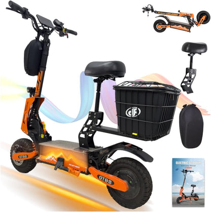 DOF 60V 27AH Electric Scooter for Adults, 5600W Dual Motor Commuter with 50MPH Speed & 40 Miles Range