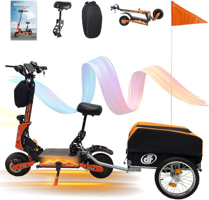DOF 60V 27AH Electric Scooter for Adults, 5600W Dual Motor Commuter with 50MPH Speed & 40 Miles Range