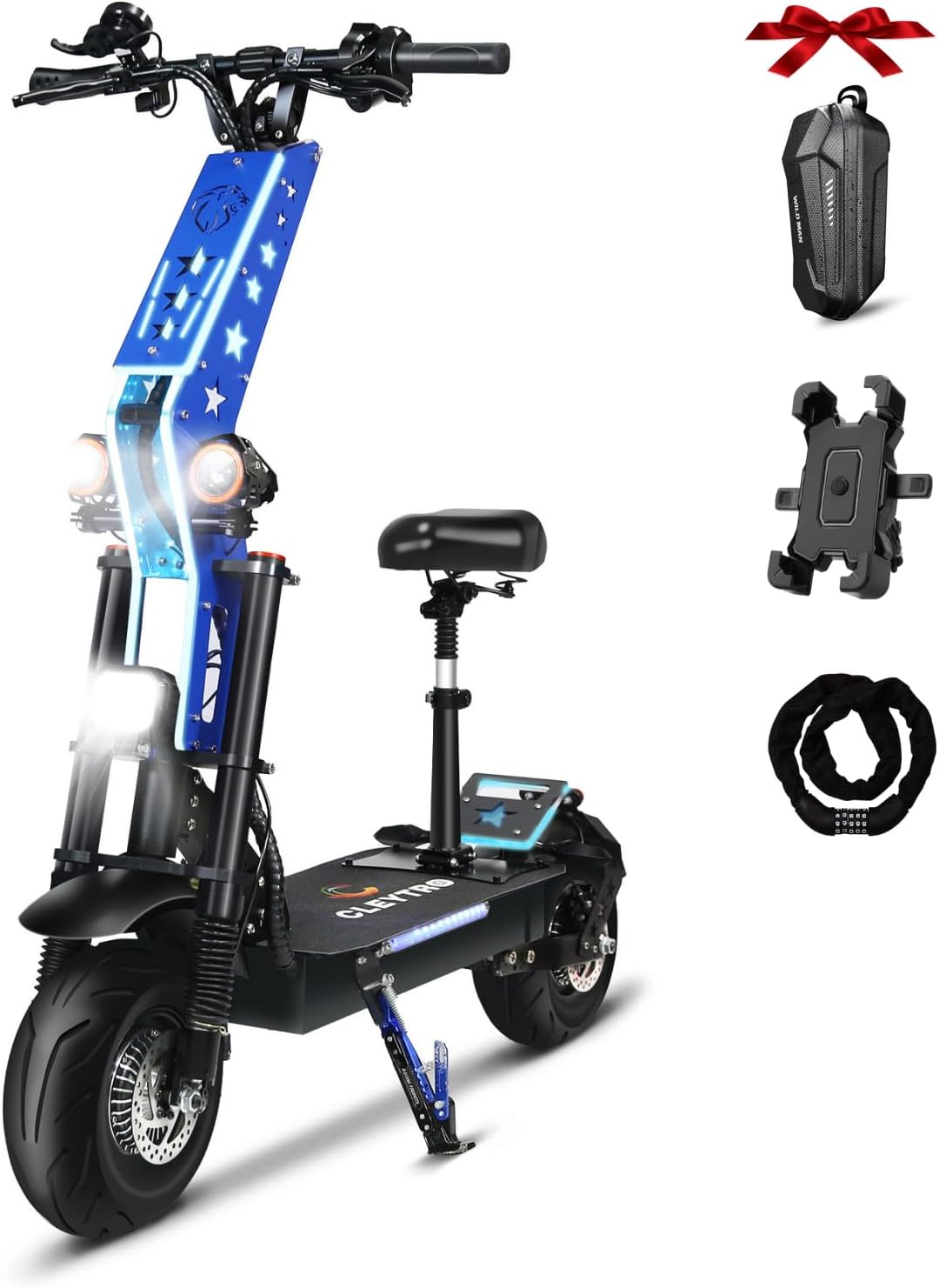 Adult Electric Scooter, 6000W Motor 60V38AH/33AH Battery 55/50mph