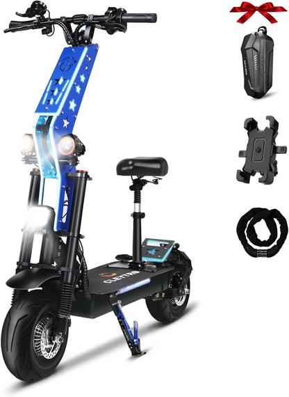 Adult Electric Scooter, 6000W Motor 60V38AH/33AH Battery 55/50mph