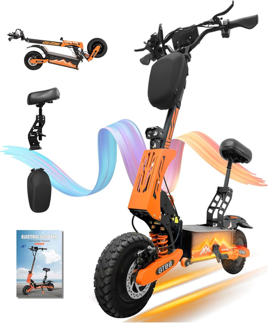 DOF 60V 27AH Electric Scooter for Adults, 5600W Dual Motor Commuter with 50MPH Speed & 40 Miles Range