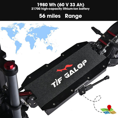 Electric Scooter Adult K8 6000w Dual Motor, Max Speed 50MPH Range 70 Miles