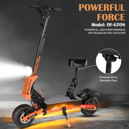 DOF 60V 27AH Electric Scooter for Adults, 5600W Dual Motor Commuter with 50MPH Speed & 40 Miles Range