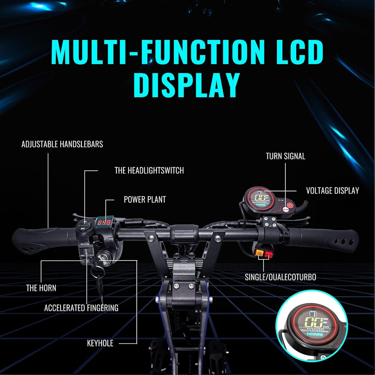 Adult Electric Scooter, 6000W Motor 60V38AH/33AH Battery 55/50mph
