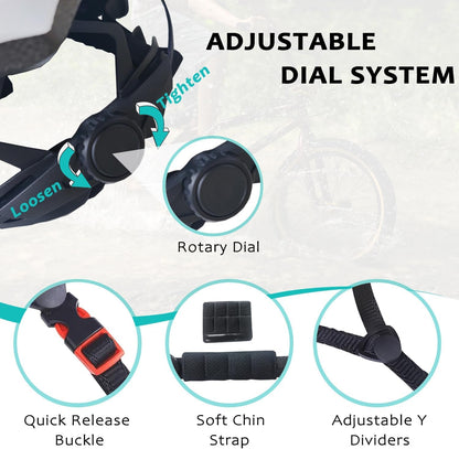 Bike Helmets for Adults, Mountain Bike Helmets for Men with Visor, Adjustable Fit Bicycle Helmet for Women