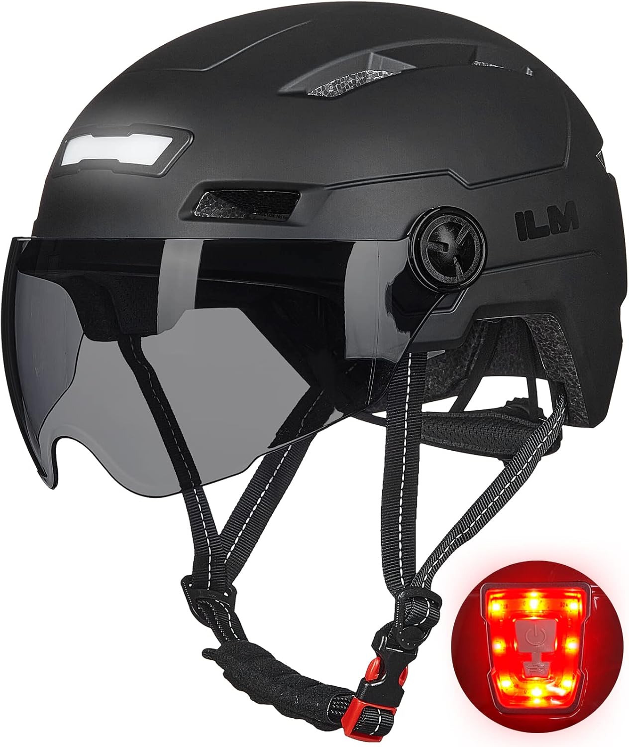 ILM Adult Bike Helmet with USB Rechargeable LED Front