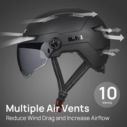 ILM Adult Bike Helmet with USB Rechargeable LED Front