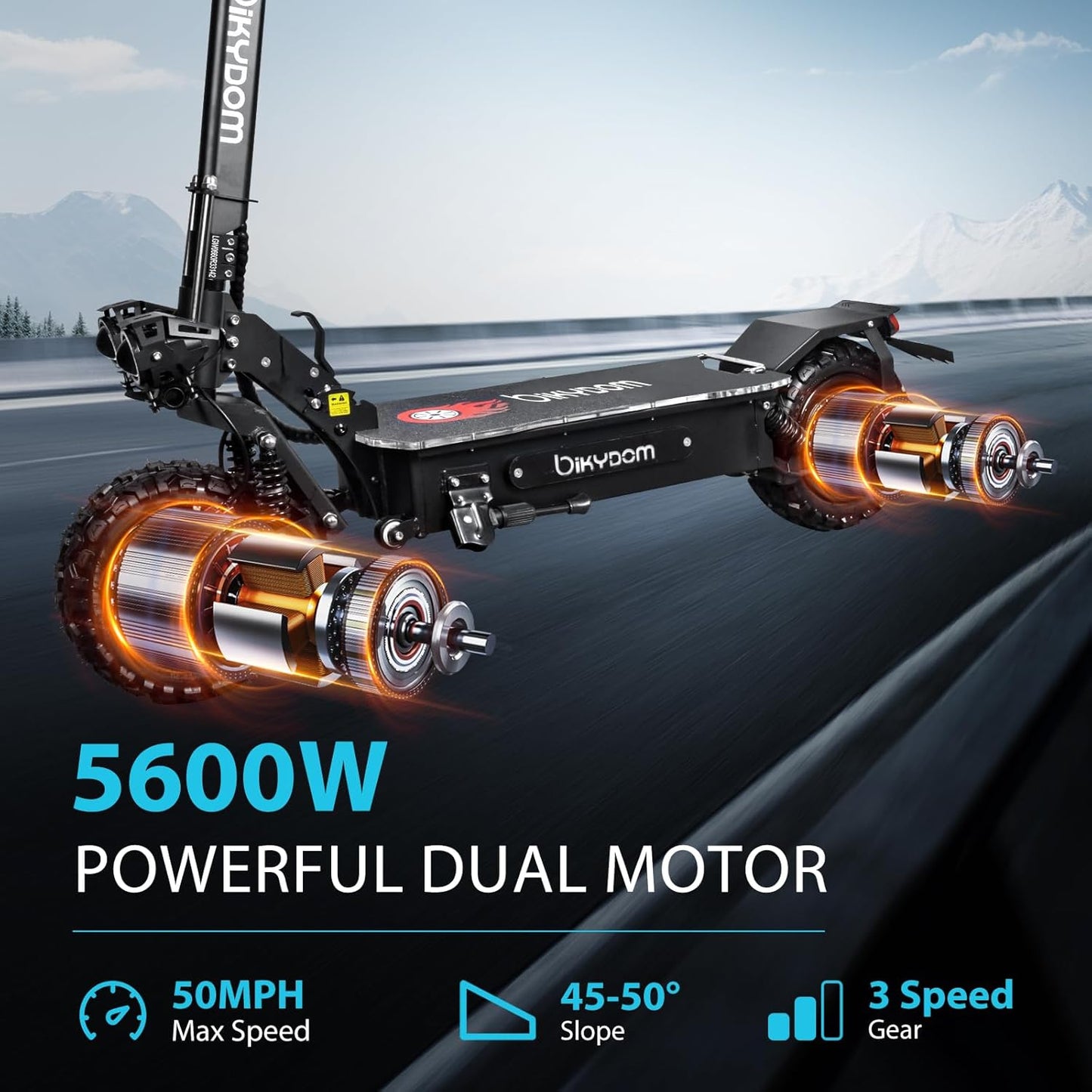 Electric Scooter Adults, Escooter 5600W Dual Motor, 50Mph Max Speed, 50 Miles Travel Range