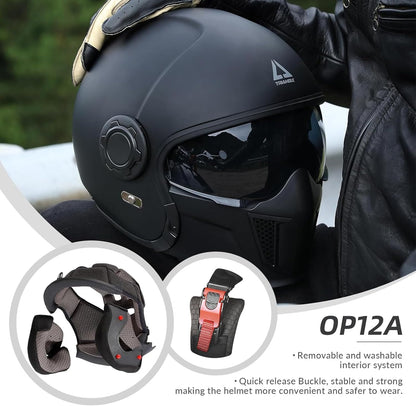 TRIANGLE Full Face Motorcycle Helmets,Off-Road Motocross Helmet for Men & Women