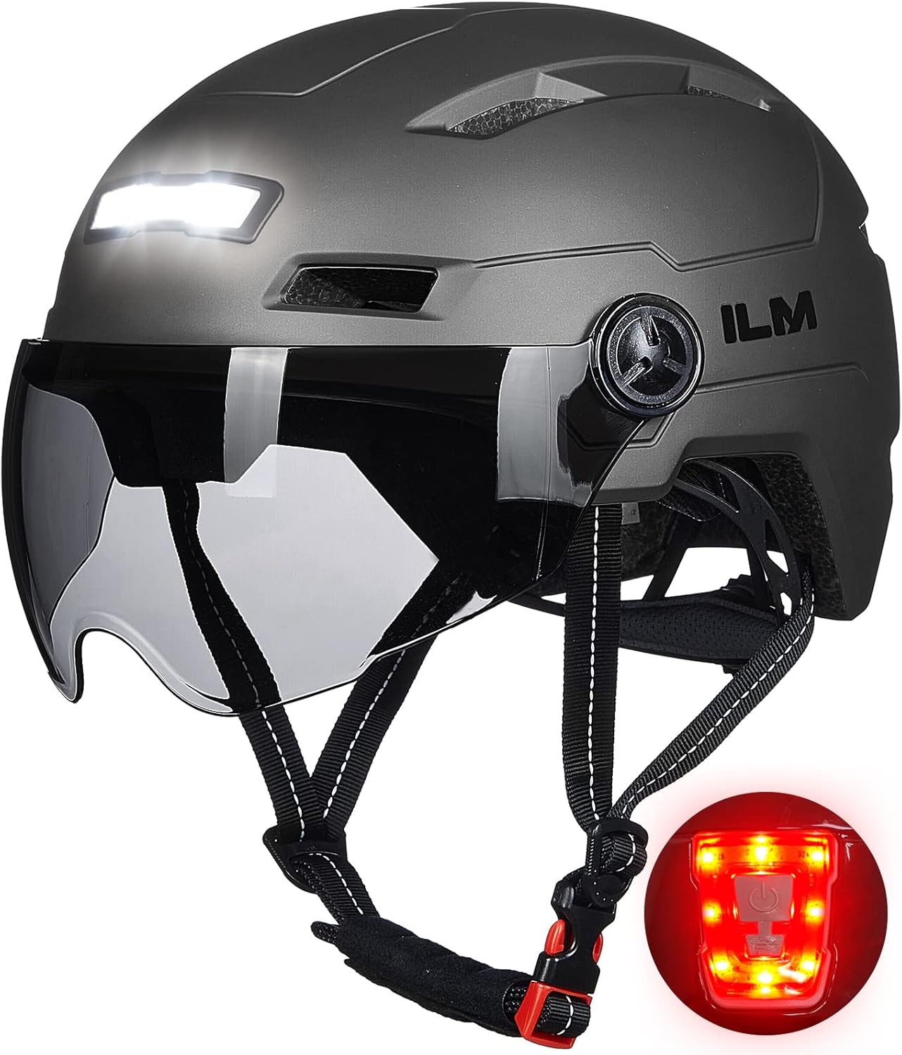 ILM Adult Bike Helmet with USB Rechargeable LED Front