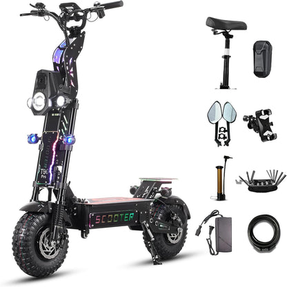 T90 Pro Electric Scooter for Adults,68 MPH Max Speed 65 Mile Range