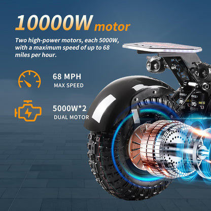 T90 Pro Electric Scooter for Adults,68 MPH Max Speed 65 Mile Range