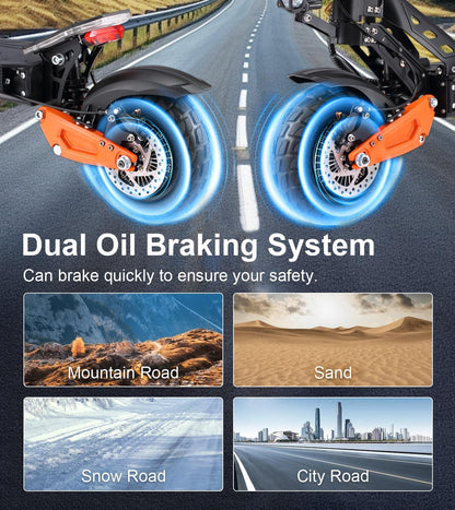 5000W Dual Motor Electric Scooter for Adults, 45 MPH Top Speed, 50 Mile Range