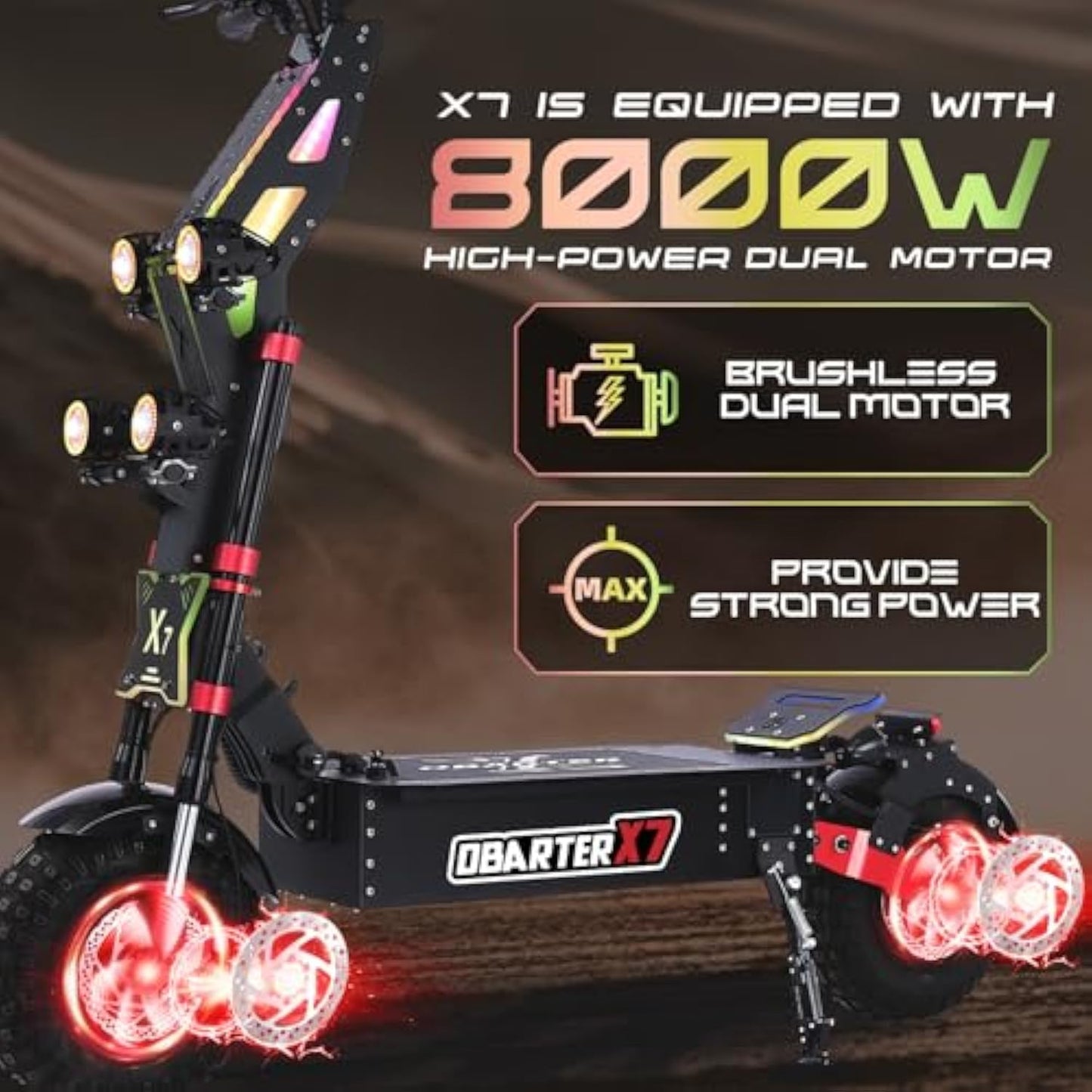 Electric Scooter for Adults - 56MPH High Speed 90-Mile Range