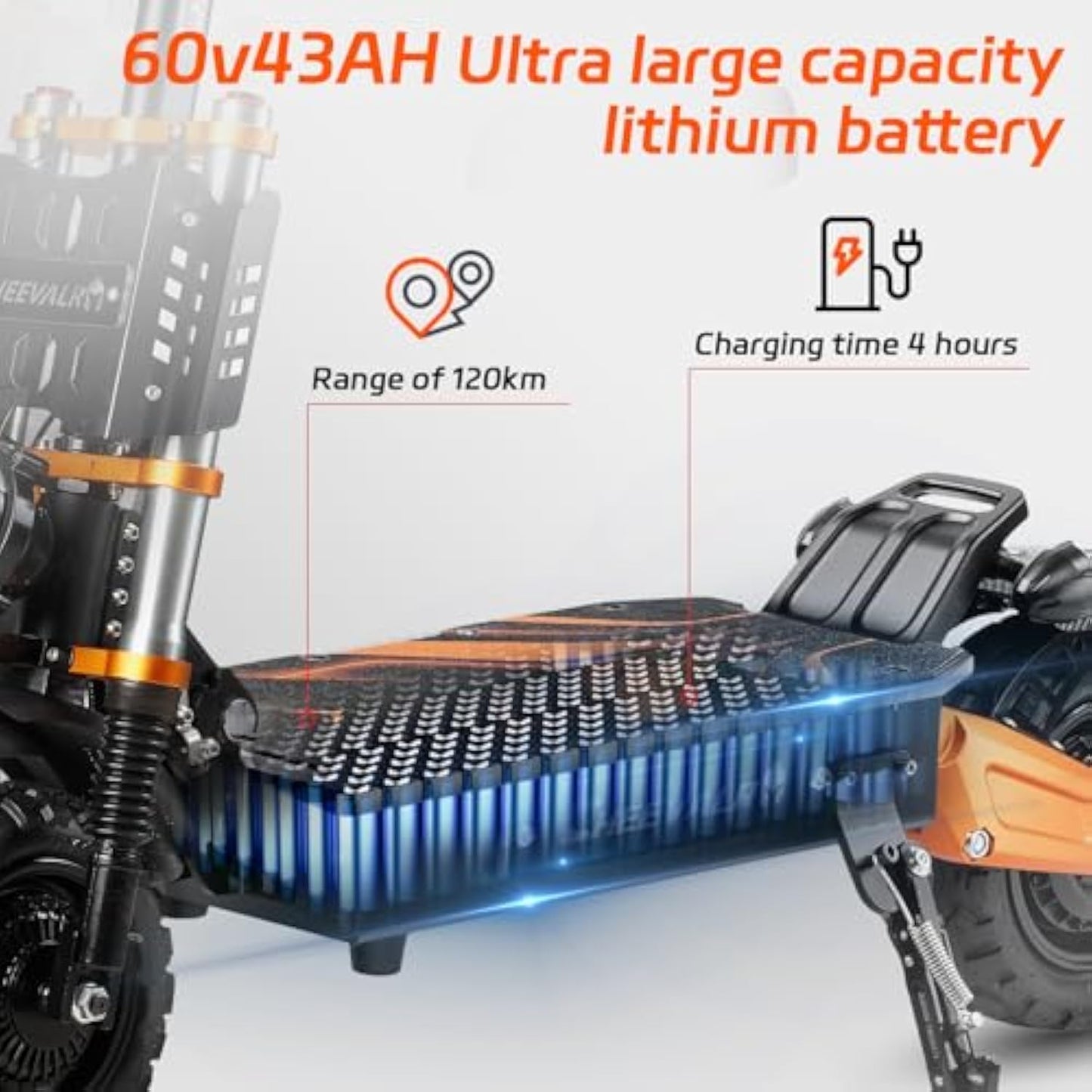 Cheevalry S11pro Adult Electric Scooter, Top Speed 55 mph, Range 65 miles